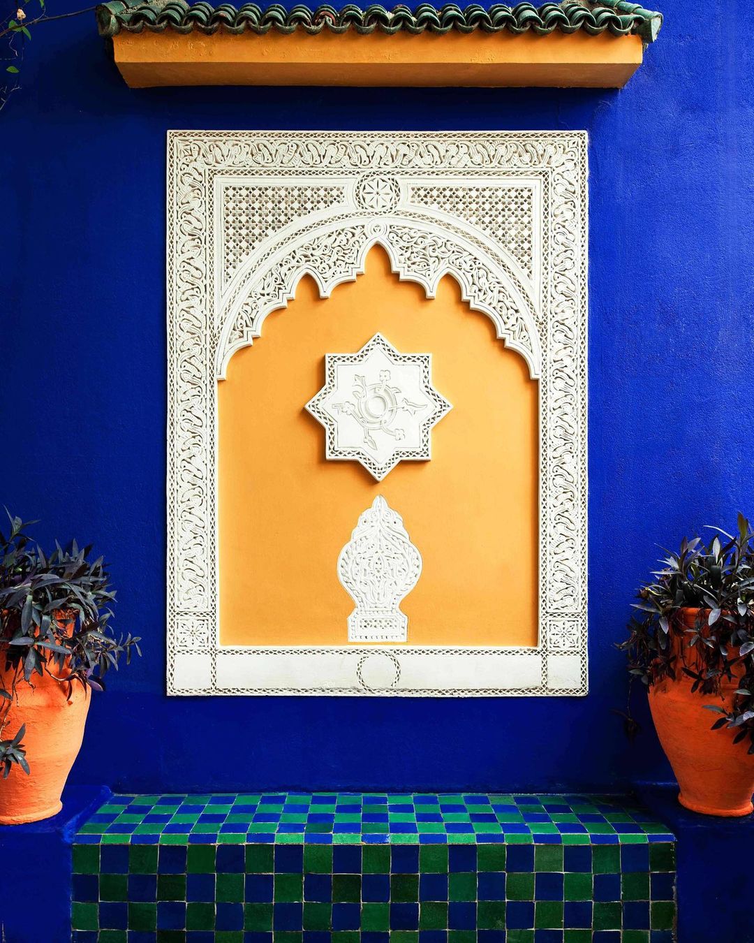art piece on the wall of the Majorelle