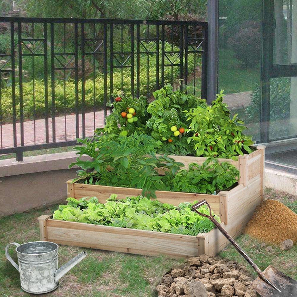 3 tier raised vegetable garden bed 