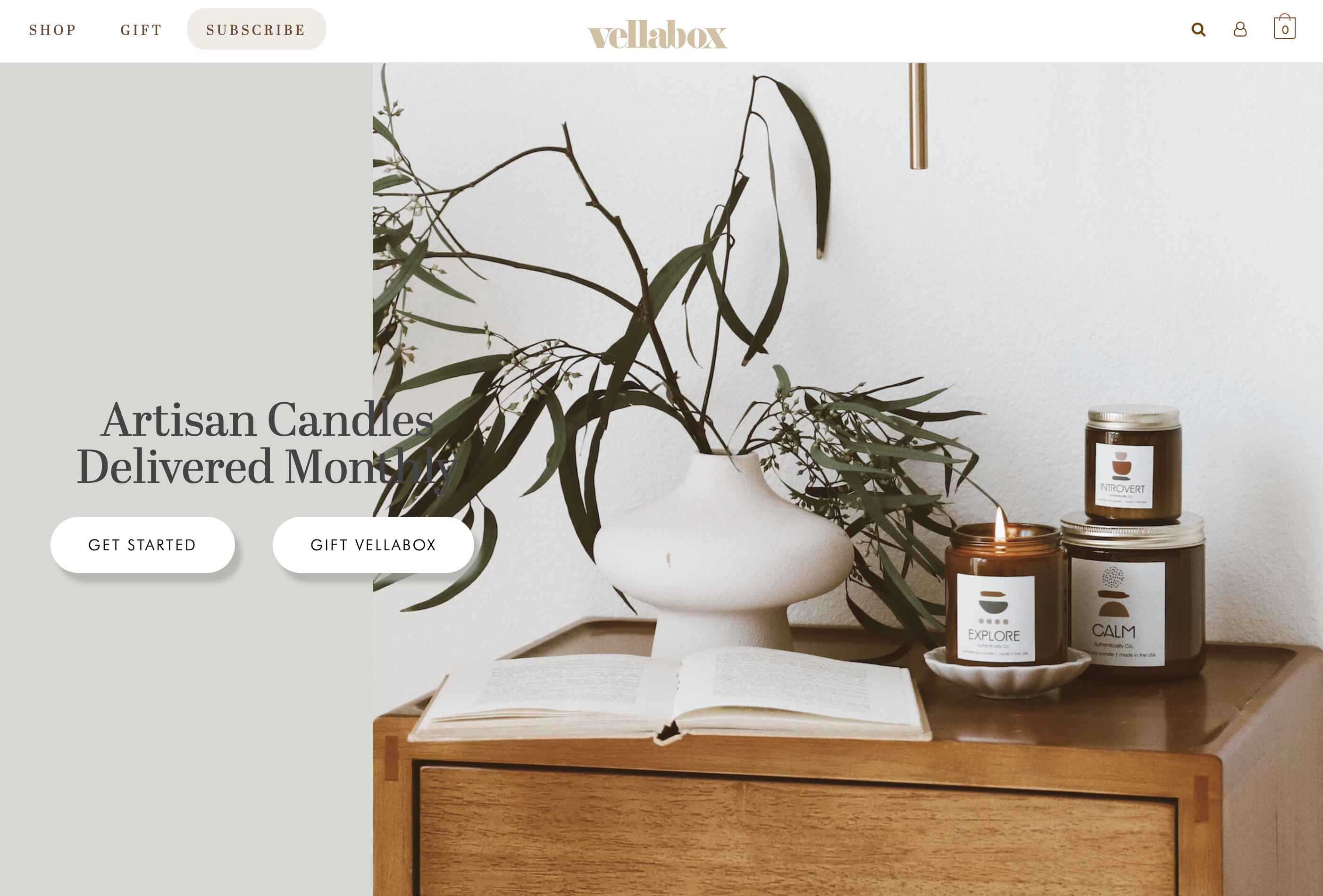vellabox website candles on table